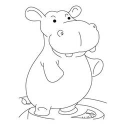 Dessin à colorier: Hippopotame (Animaux) #8799 - Coloriages à Imprimer Gratuits