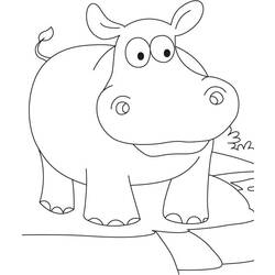 Dessin à colorier: Hippopotame (Animaux) #8805 - Coloriages à Imprimer Gratuits