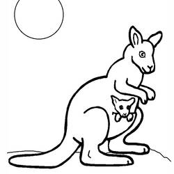 Dessin à colorier: Kangourou (Animaux) #9104 - Coloriages à Imprimer Gratuits