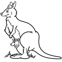 Dessin à colorier: Kangourou (Animaux) #9115 - Coloriages à Imprimer Gratuits