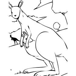 Dessin à colorier: Kangourou (Animaux) #9119 - Coloriages à Imprimer Gratuits