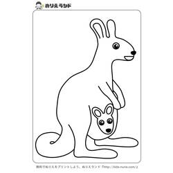 Dessin à colorier: Kangourou (Animaux) #9121 - Coloriages à Imprimer Gratuits