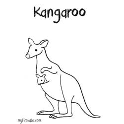 Dessin à colorier: Kangourou (Animaux) #9143 - Coloriages à Imprimer Gratuits