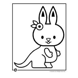 Dessin à colorier: Kangourou (Animaux) #9173 - Coloriages à Imprimer Gratuits