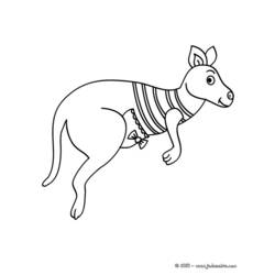 Dessin à colorier: Kangourou (Animaux) #9187 - Coloriages à Imprimer Gratuits