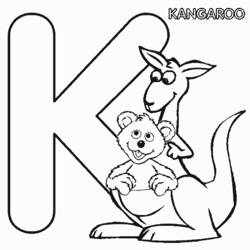 Dessin à colorier: Kangourou (Animaux) #9212 - Coloriages à Imprimer Gratuits