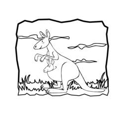 Dessin à colorier: Kangourou (Animaux) #9251 - Coloriages à Imprimer Gratuits