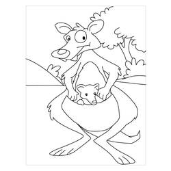Dessin à colorier: Kangourou (Animaux) #9258 - Coloriages à Imprimer Gratuits