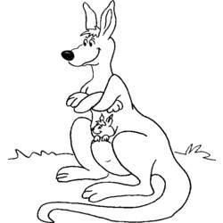 Dessin à colorier: Kangourou (Animaux) #9269 - Coloriages à Imprimer Gratuits