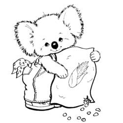 Dessin à colorier: Koala (Animaux) #9308 - Coloriages à Imprimer Gratuits