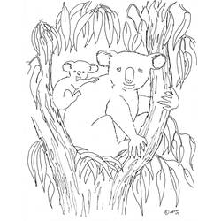 Dessin à colorier: Koala (Animaux) #9310 - Coloriages à Imprimer Gratuits