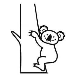 Dessin à colorier: Koala (Animaux) #9318 - Coloriages à Imprimer Gratuits