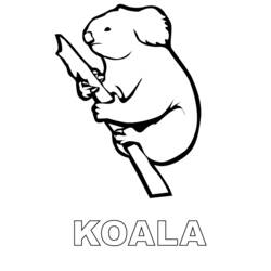 Dessin à colorier: Koala (Animaux) #9352 - Coloriages à Imprimer Gratuits