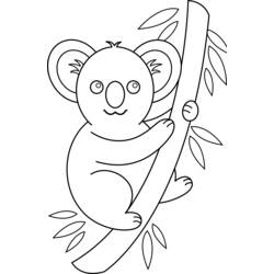 Dessin à colorier: Koala (Animaux) #9361 - Coloriages à Imprimer Gratuits