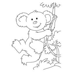 Dessin à colorier: Koala (Animaux) #9409 - Coloriages à Imprimer Gratuits