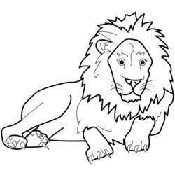 Dessin à colorier: Lion (Animaux) #10242 - Coloriages à Imprimer Gratuits