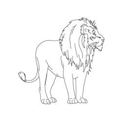 Dessin à colorier: Lion (Animaux) #10437 - Coloriages à Imprimer Gratuits
