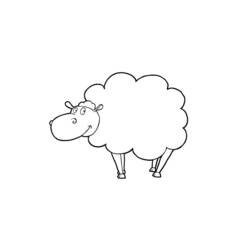 Dessin à colorier: Mouton (Animaux) #11454 - Coloriages à Imprimer Gratuits