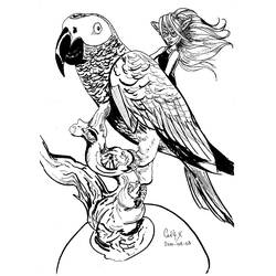 Dessin à colorier: Perroquet (Animaux) #16242 - Coloriages à Imprimer Gratuits