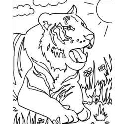 Dessin à colorier: Tigre (Animaux) #13602 - Coloriages à Imprimer Gratuits
