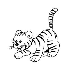 Dessin à colorier: Tigre (Animaux) #13624 - Coloriages à Imprimer Gratuits