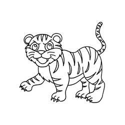 Dessin à colorier: Tigre (Animaux) #13625 - Coloriages à Imprimer Gratuits
