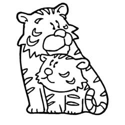 Dessin à colorier: Tigre (Animaux) #13639 - Coloriages à Imprimer Gratuits