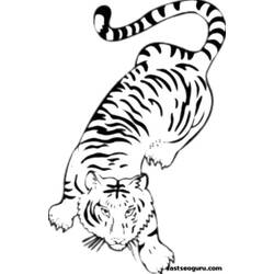 Dessin à colorier: Tigre (Animaux) #13663 - Coloriages à Imprimer Gratuits