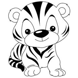 Dessin à colorier: Tigre (Animaux) #13680 - Coloriages à Imprimer Gratuits