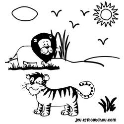 Dessin à colorier: Tigre (Animaux) #13689 - Coloriages à Imprimer Gratuits