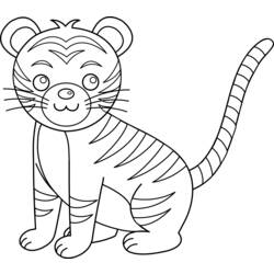 Dessin à colorier: Tigre (Animaux) #13698 - Coloriages à Imprimer Gratuits