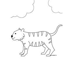 Dessin à colorier: Tigre (Animaux) #13733 - Coloriages à Imprimer Gratuits