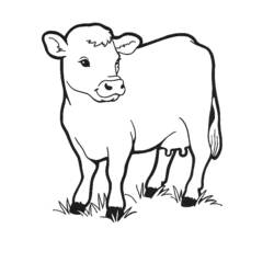 Dessin à colorier: Vache (Animaux) #13189 - Coloriages à Imprimer Gratuits