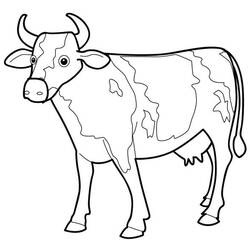 Dessin à colorier: Vache (Animaux) #13190 - Coloriages à Imprimer Gratuits