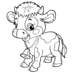Dessin à colorier: Vache (Animaux) #13199 - Coloriages à Imprimer Gratuits