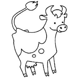 Dessin à colorier: Vache (Animaux) #13213 - Coloriages à Imprimer Gratuits