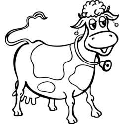 Dessin à colorier: Vache (Animaux) #13214 - Coloriages à Imprimer Gratuits