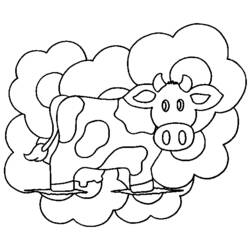 Dessin à colorier: Vache (Animaux) #13238 - Coloriages à Imprimer Gratuits