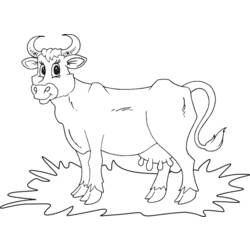 Dessin à colorier: Vache (Animaux) #13239 - Coloriages à Imprimer Gratuits