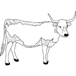 Dessin à colorier: Vache (Animaux) #13244 - Coloriages à Imprimer Gratuits