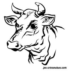 Dessin à colorier: Vache (Animaux) #13249 - Coloriages à Imprimer Gratuits