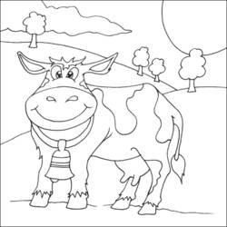 Dessin à colorier: Vache (Animaux) #13328 - Coloriages à Imprimer Gratuits