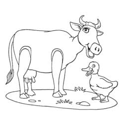 Dessin à colorier: Vache (Animaux) #13329 - Coloriages à Imprimer Gratuits