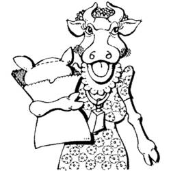 Dessin à colorier: Vache (Animaux) #13364 - Coloriages à Imprimer Gratuits