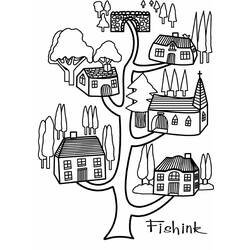 Dessin à colorier: Cabane dans un arbre (Bâtiments et Architecture) #66071 - Coloriages à Imprimer Gratuits
