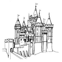 Dessin à colorier: Chateau (Bâtiments et Architecture) #62036 - Coloriages à Imprimer Gratuits
