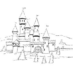 Dessin à colorier: Chateau (Bâtiments et Architecture) #62038 - Coloriages à Imprimer Gratuits