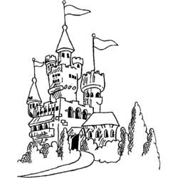 Dessin à colorier: Chateau (Bâtiments et Architecture) #62154 - Coloriages à Imprimer Gratuits