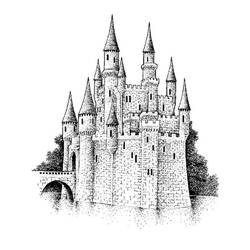 Dessin à colorier: Chateau (Bâtiments et Architecture) #62270 - Coloriages à Imprimer Gratuits