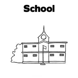 Dessin à colorier: École (Bâtiments et Architecture) #63989 - Coloriages à Imprimer Gratuits